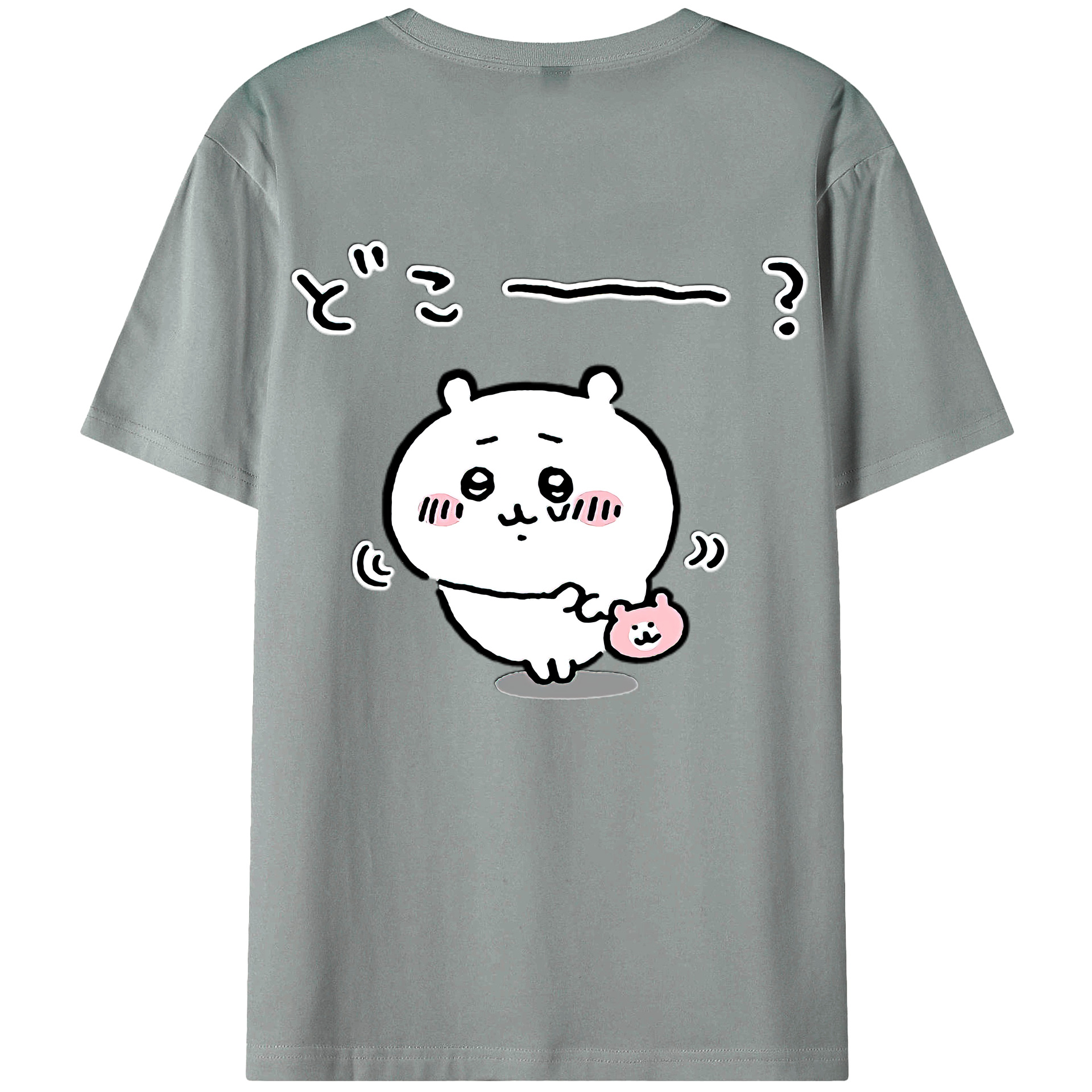 （画像用） ちいかわ ちいかわ Chii-kawa chiikawa 綿100％ メンズ半袖Tシャツ（バックプリント） 通気性